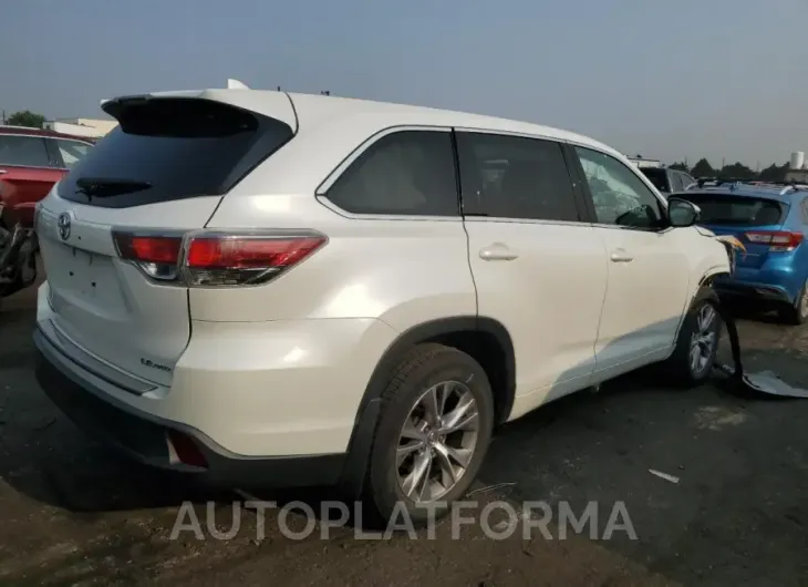 TOYOTA HIGHLANDER 2015 vin 5TDBKRFH6FS186508 from auto auction Copart