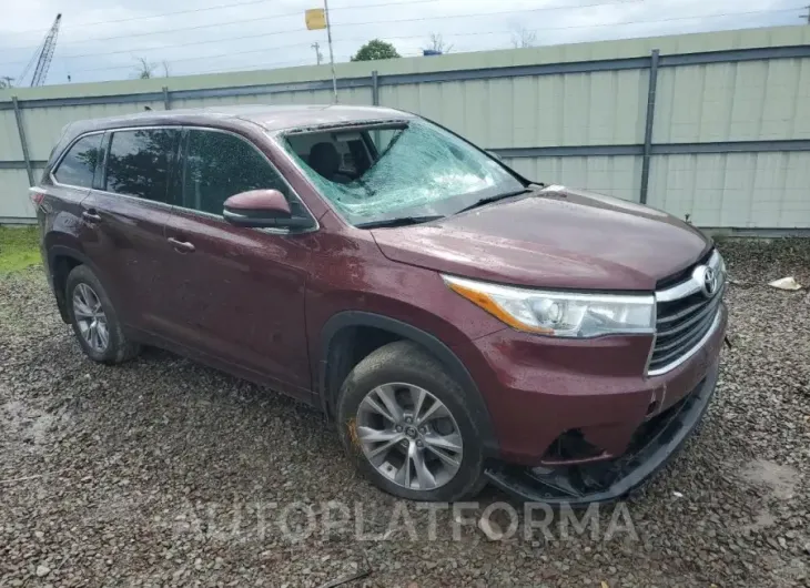 TOYOTA HIGHLANDER 2016 vin 5TDBKRFHXGS307915 from auto auction Copart