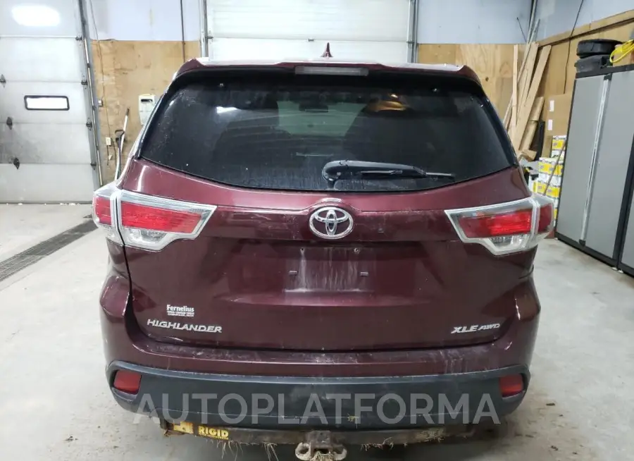 TOYOTA HIGHLANDER 2016 vin 5TDJKRFH5GS312547 from auto auction Copart