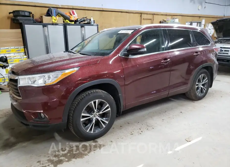 TOYOTA HIGHLANDER 2016 vin 5TDJKRFH5GS312547 from auto auction Copart