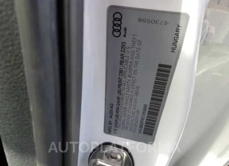 AUDI A3 PREMIUM 2016 vin WAUB8GFF8G1059840 from auto auction Copart