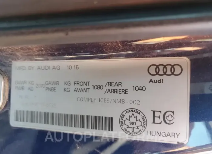 AUDI A3 PREMIUM 2016 vin WAUE8GFF0G1048439 from auto auction Copart