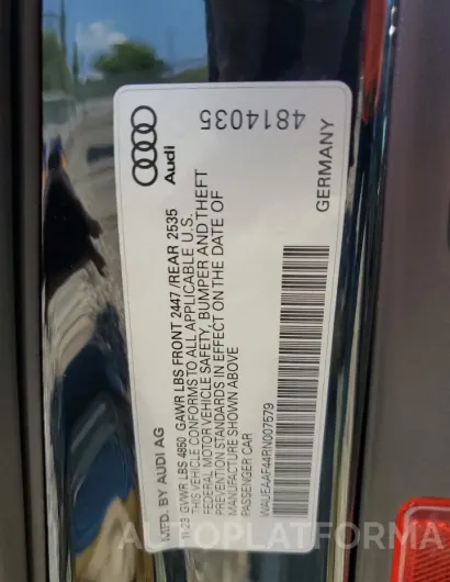 AUDI A4 PREMIUM 2024 vin WAUEAAF44RN007579 from auto auction Copart