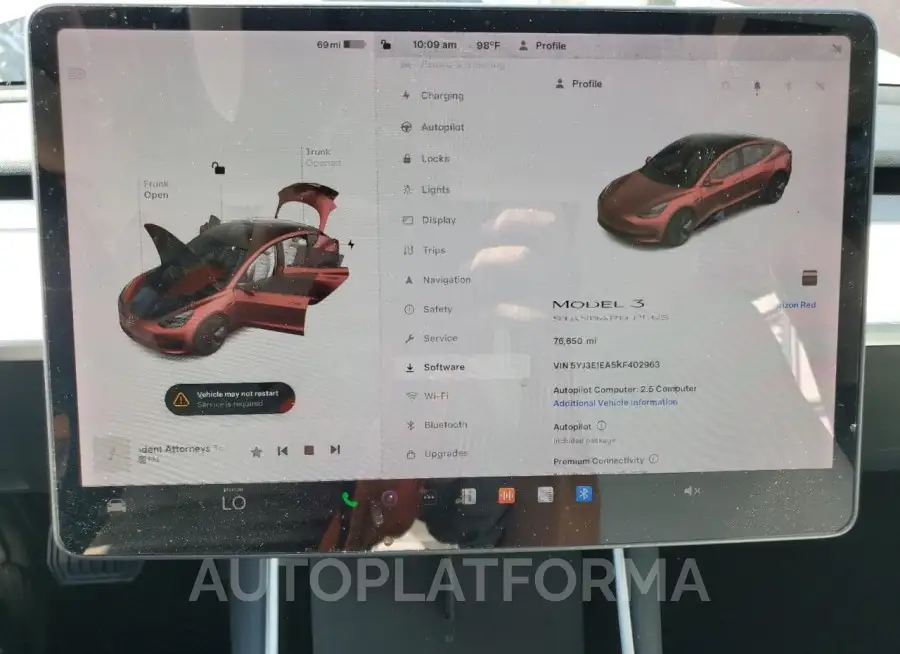 TESLA MODEL 3 2019 vin 5YJ3E1EA5KF402963 from auto auction Copart