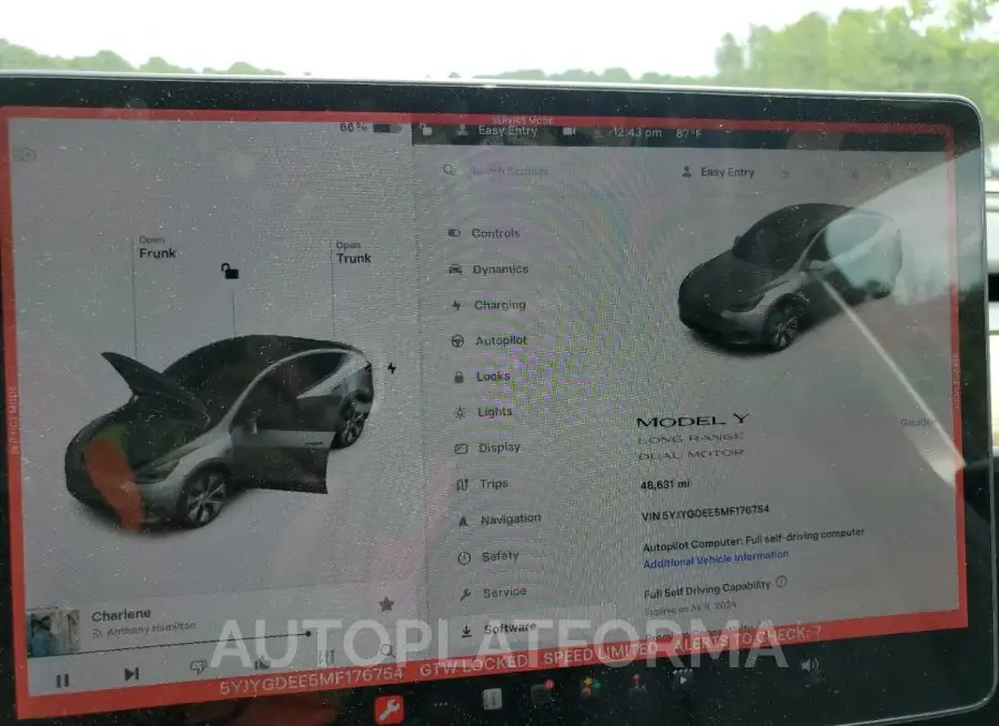 TESLA MODEL Y 2021 vin 5YJYGDEE5MF176754 from auto auction Copart