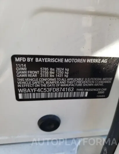 BMW 740 LXI 2015 vin WBAYF4C53FD874163 from auto auction Copart