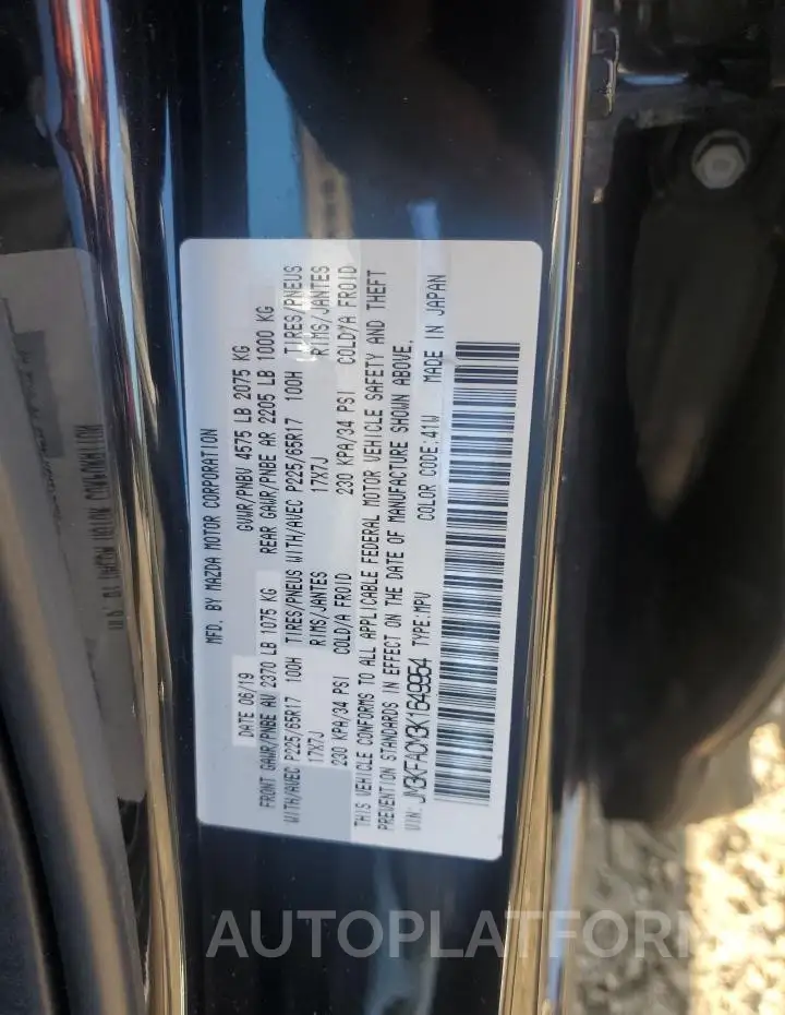 MAZDA CX-5 TOURI 2019 vin JM3KFACM3K1649954 from auto auction Copart