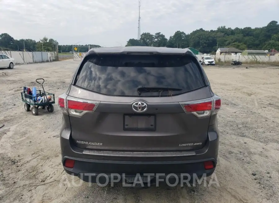 TOYOTA HIGHLANDER 2016 vin 5TDDKRFH0GS279681 from auto auction Copart