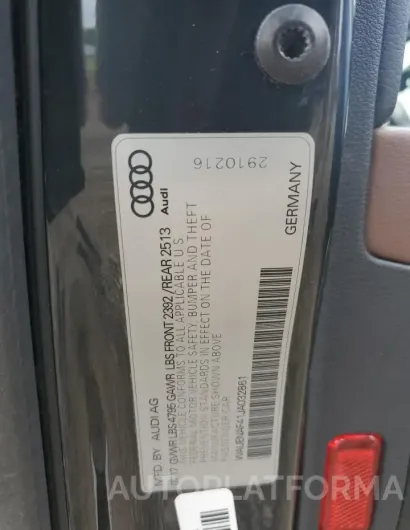 AUDI A4 PREMIUM 2018 vin WAUENAF41JA032861 from auto auction Copart