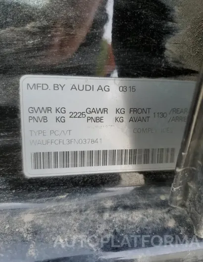 AUDI A4 PREMIUM 2015 vin WAUFFCFL3FN037841 from auto auction Copart