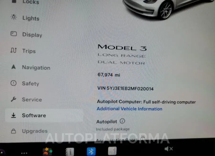 TESLA MODEL 3 2021 vin 5YJ3E1EB2MF020014 from auto auction Copart