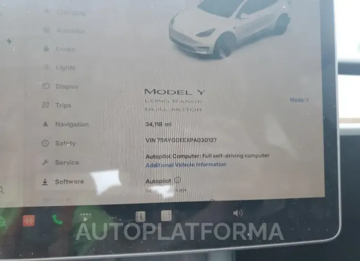 TESLA MODEL Y 2023 vin 7SAYGDEEXPA030127 from auto auction Copart