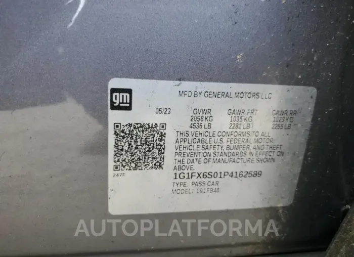 CHEVROLET BOLT EV 2L 2023 vin 1G1FX6S01P4162589 from auto auction Copart