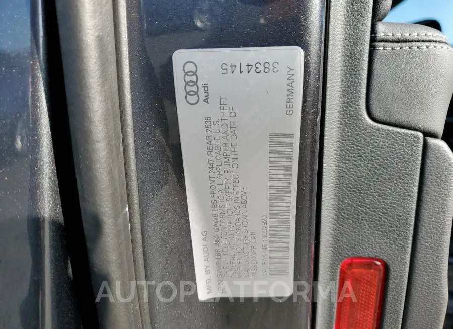 AUDI A4 QUATTRO 2024 vin WAUEAAF46RN002920 from auto auction Copart