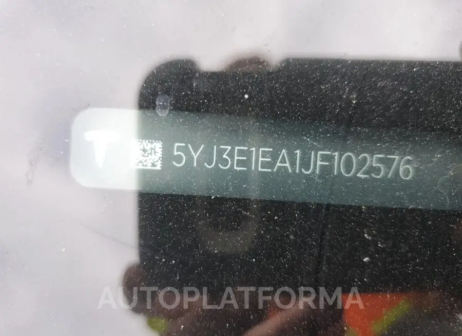 TESLA MODEL 3 2018 vin 5YJ3E1EA1JF102576 from auto auction Copart