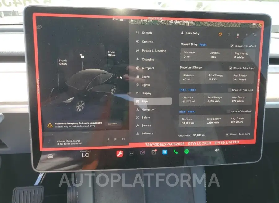 TESLA MODEL Y 2023 vin 7SAYGDEEXPA062026 from auto auction Copart