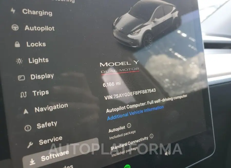 TESLA MODEL Y 2023 vin 7SAYGDEF8PF887543 from auto auction Copart