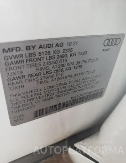 AUDI Q3 PREMIUM 2022 vin WA1DECF34N1045153 from auto auction Copart