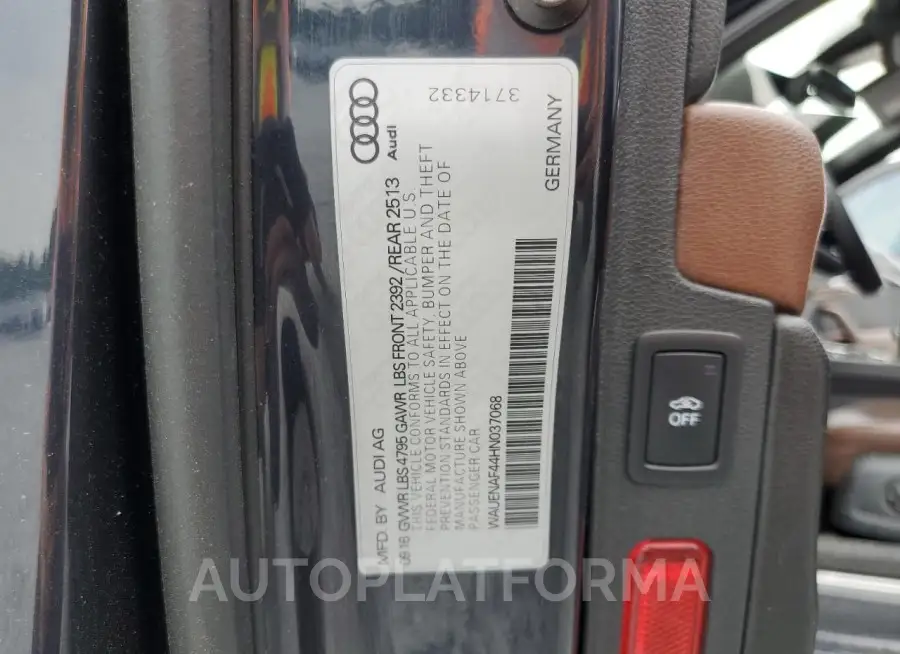 AUDI A4 PREMIUM 2017 vin WAUENAF44HN037068 from auto auction Copart