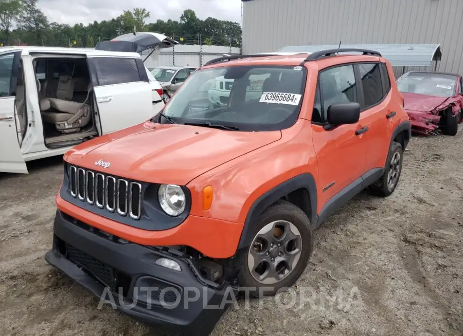 JEEP RENEGADE S 2017 vin ZACCJAAB7HPF24624 from auto auction Copart