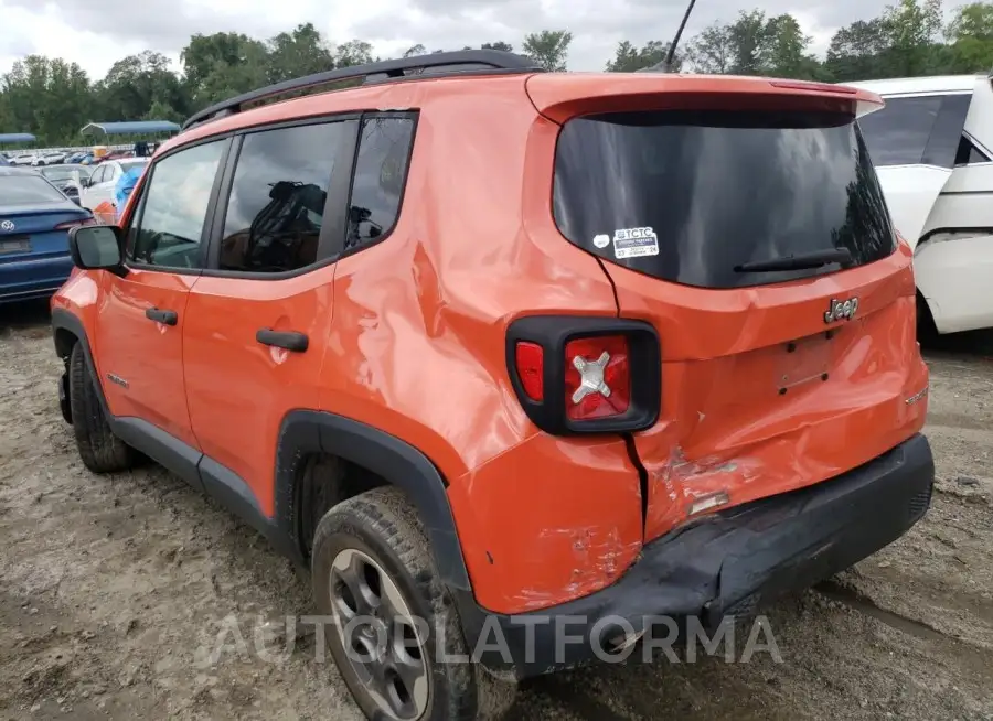 JEEP RENEGADE S 2017 vin ZACCJAAB7HPF24624 from auto auction Copart