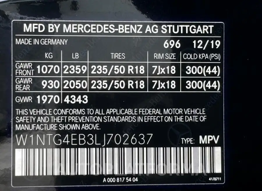 MERCEDES-BENZ GLA 250 2020 vin W1NTG4EB3LJ702637 from auto auction Copart