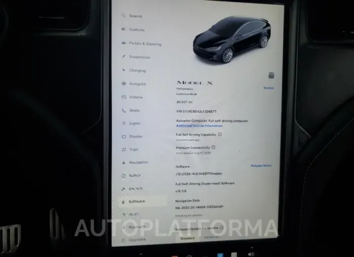 TESLA MODEL X 2020 vin 5YJXCBE42LF306877 from auto auction Copart