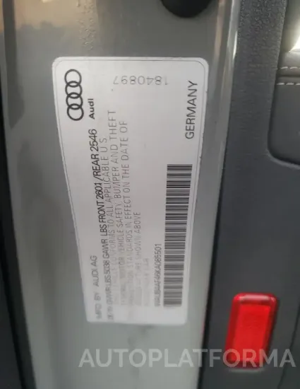 AUDI S4 PREMIUM 2019 vin WAUB4AF46KA085501 from auto auction Copart