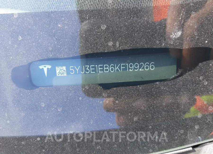 TESLA MODEL 3 2019 vin 5YJ3E1EB6KF199266 from auto auction Copart