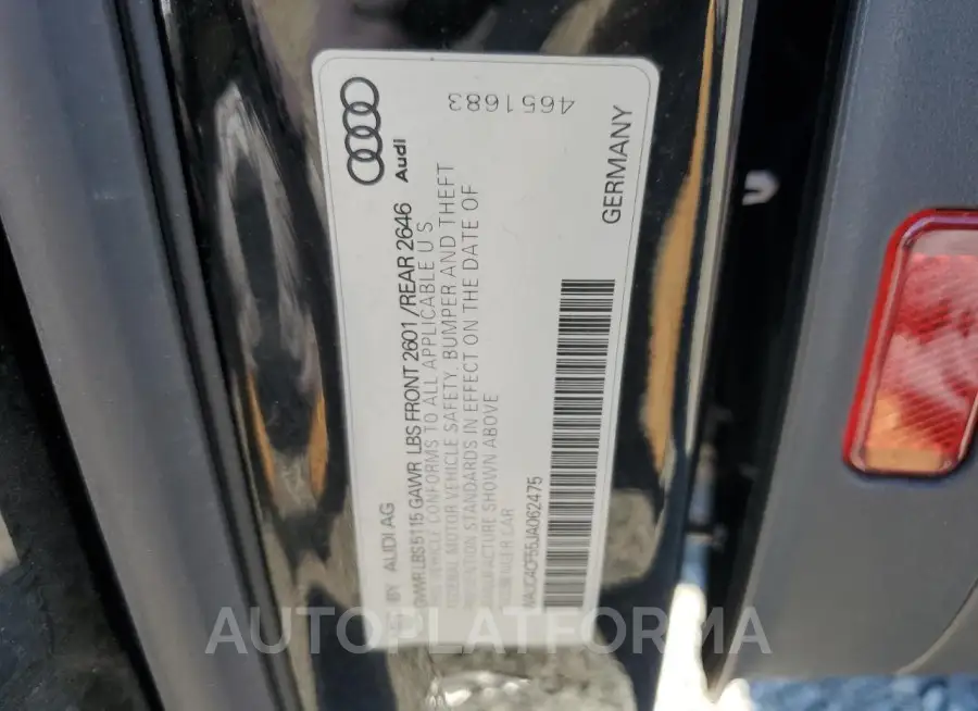 AUDI S5 PRESTIG 2018 vin WAUC4CF55JA062475 from auto auction Copart