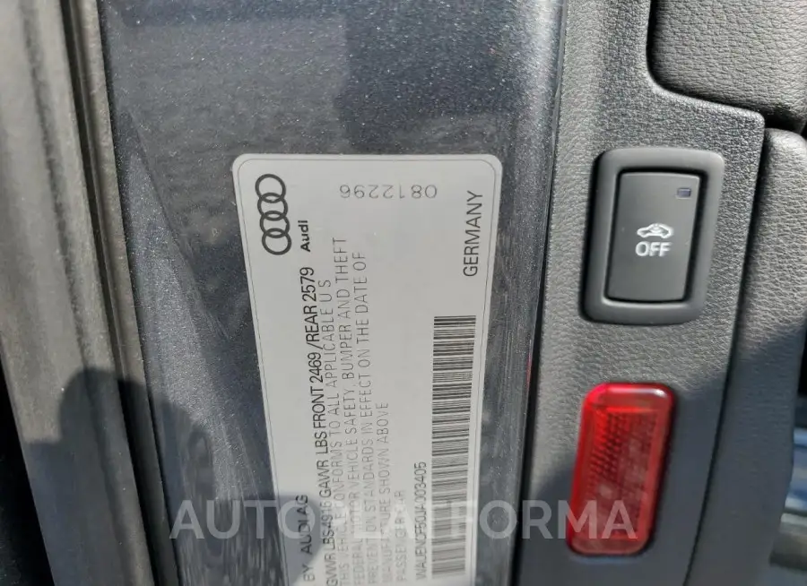 AUDI A5 PREMIUM 2018 vin WAUENCF50JA003405 from auto auction Copart