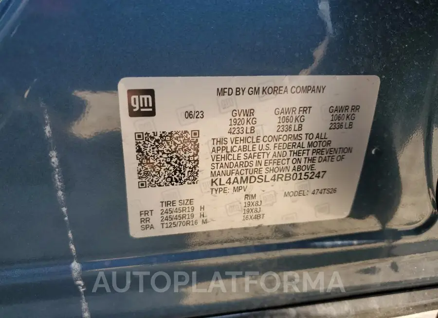 BUICK ENCORE GX 2024 vin KL4AMDSL4RB015247 from auto auction Copart