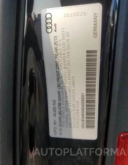 AUDI A4 PREMIUM 2019 vin WAUENAF4XKA006891 from auto auction Copart