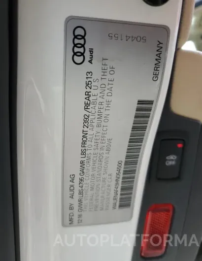 AUDI A4 PREMIUM 2017 vin WAUENAF49HN054500 from auto auction Copart