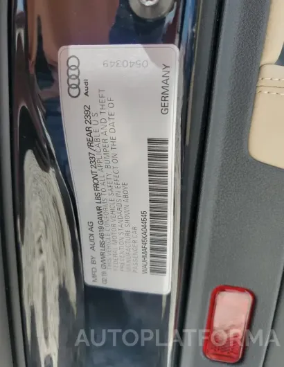 AUDI A4 PREMIUM 2019 vin WAUHMAF45KA044545 from auto auction Copart