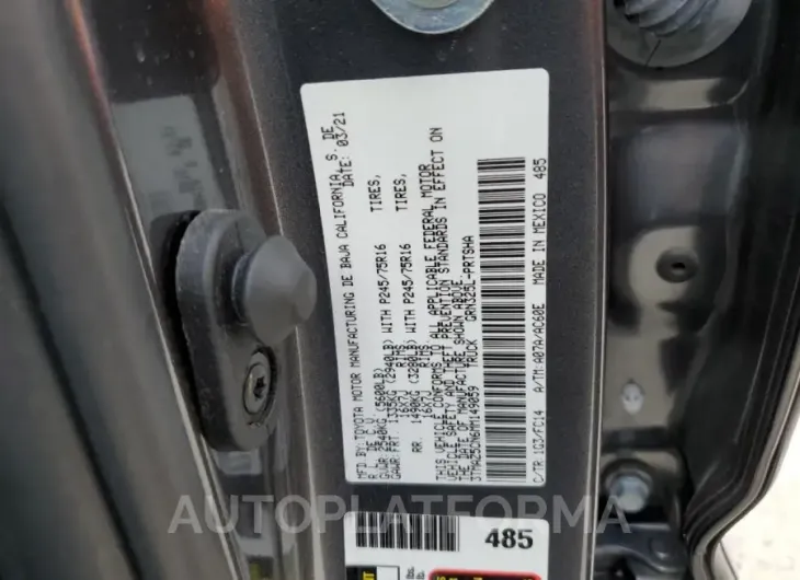 TOYOTA TACOMA DOU 2021 vin 3TMAZ5CN6MM149059 from auto auction Copart