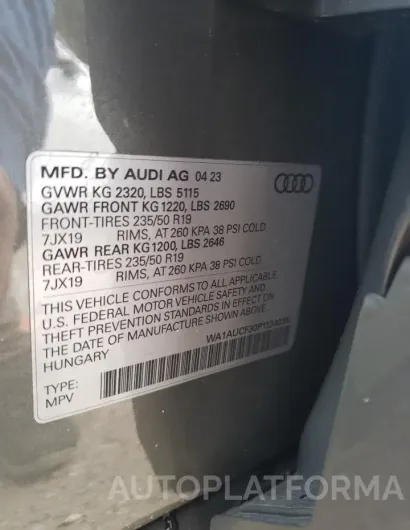 AUDI Q3 PREMIUM 2023 vin WA1AUCF30P1124036 from auto auction Copart