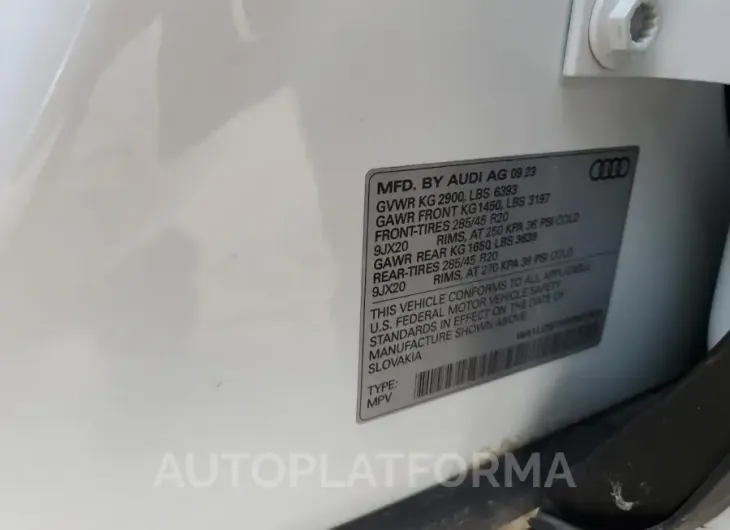 AUDI Q7 PREMIUM 2024 vin WA1LCBF70RD001900 from auto auction Copart