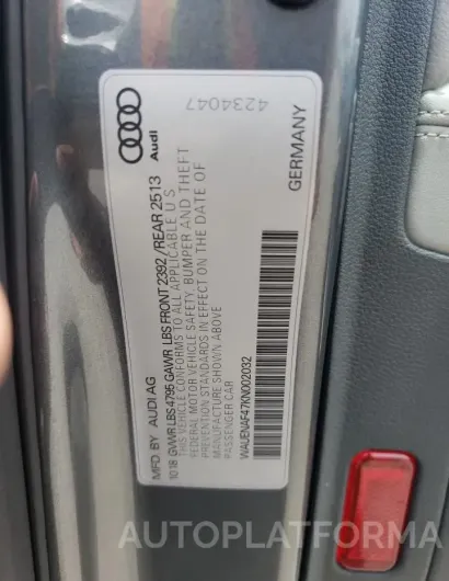 AUDI A4 PREMIUM 2019 vin WAUENAF47KN002032 from auto auction Copart