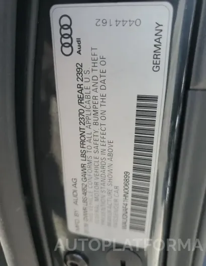 AUDI A4 PREMIUM 2017 vin WAUGNAF41HN006899 from auto auction Copart