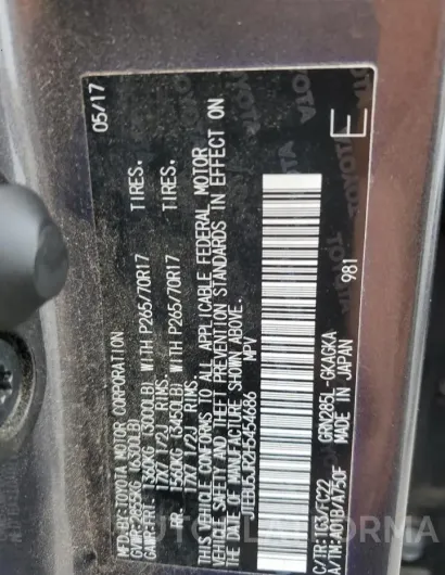 TOYOTA 4RUNNER SR 2017 vin JTEBU5JR2H5454686 from auto auction Copart