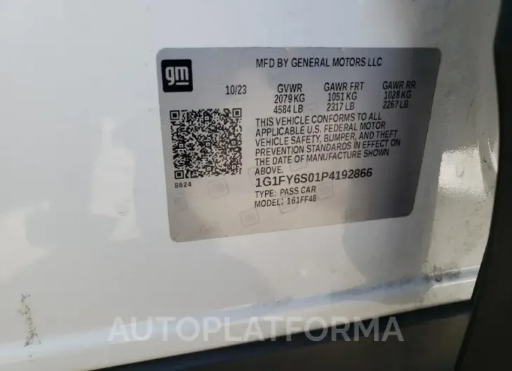 CHEVROLET BOLT EUV L 2023 vin 1G1FY6S01P4192866 from auto auction Copart