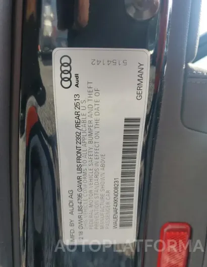 AUDI A4 PREMIUM 2019 vin WAUENAF4XKN008231 from auto auction Copart