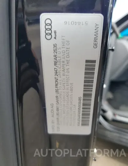 AUDI A4 PREMIUM 2021 vin WAUEAAF4XMN008485 from auto auction Copart