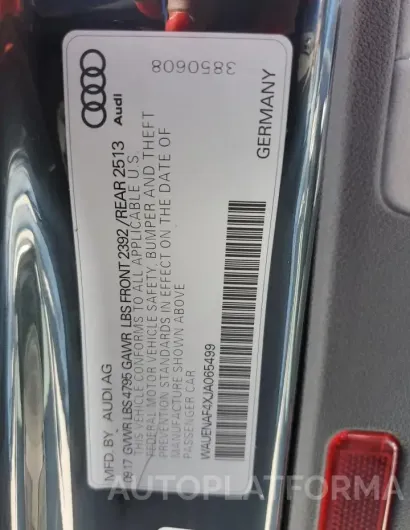 AUDI A4 PREMIUM 2018 vin WAUENAF4XJA065499 from auto auction Copart