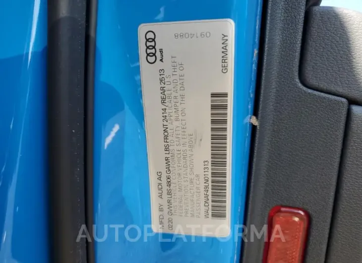 AUDI A4 PREMIUM 2020 vin WAUDNAF49LN011313 from auto auction Copart