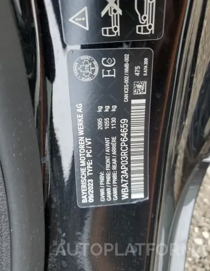 BMW 430XI 2024 vin WBA73AP03RCP64659 from auto auction Copart