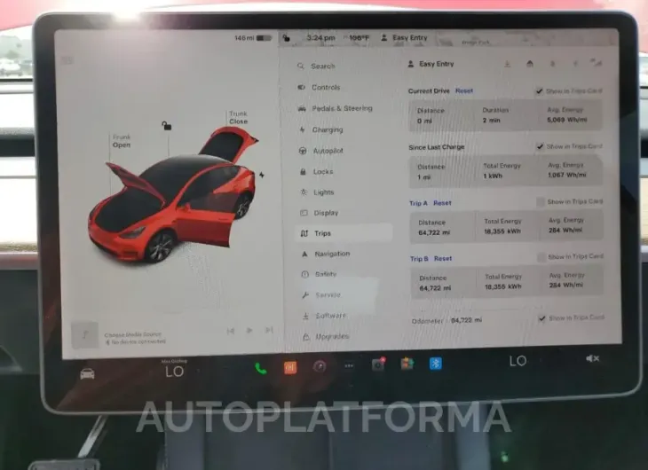 TESLA MODEL Y 2022 vin 7SAYGDEE1NF428391 from auto auction Copart