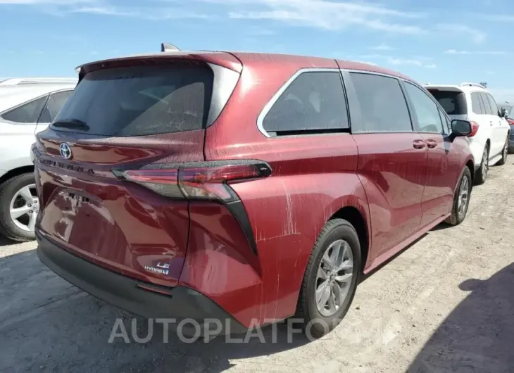 TOYOTA SIENNA LE 2022 vin 5TDKRKEC1NS101677 from auto auction Copart