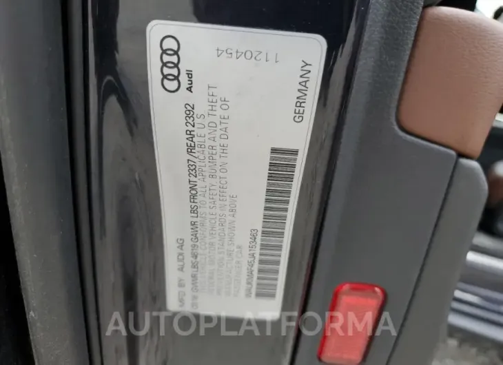 AUDI A4 PREMIUM 2018 vin WAUKMAF45JA153463 from auto auction Copart